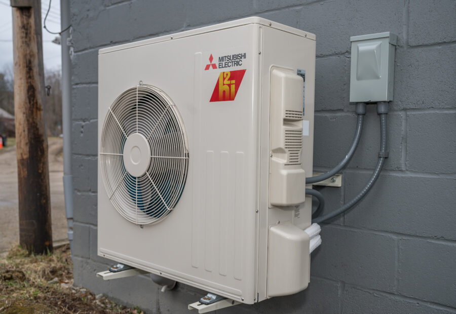 Mitsubishi cold climate heat pump split system, outdoor unit